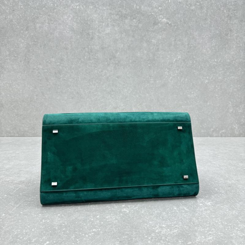 The Row Suede Margaux 15 Bag Green T1831