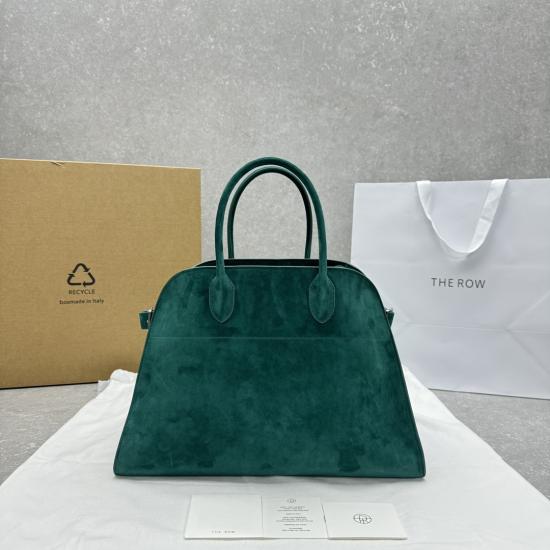 The Row Suede Margaux 15 Bag Green T1831