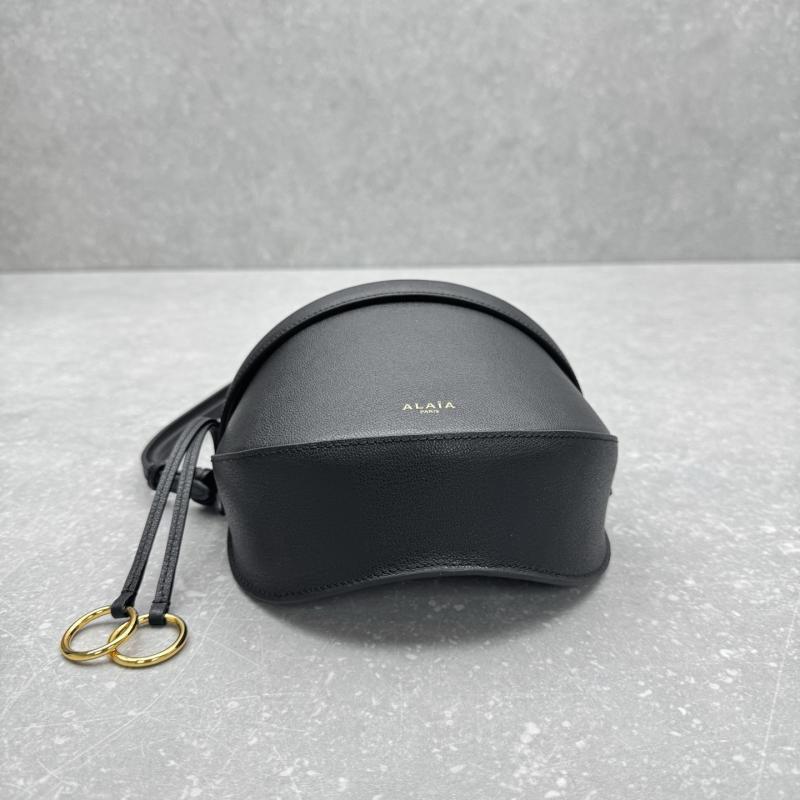 Alaia Calfskin Crossbody Bag Black AL4495