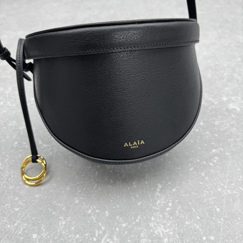 Alaia Calfskin Crossbody Bag Black AL4495