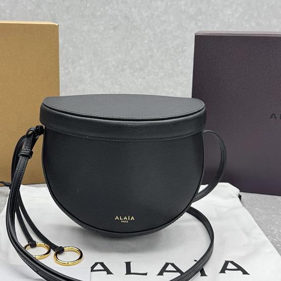 Alaia Calfskin Crossbody Bag Black AL4495