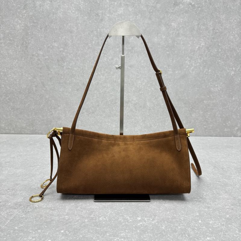 Alaia Le Click Eest West Nubuck Medium Bag Brown M4490