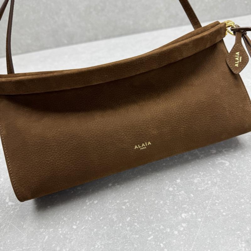Alaia Le Click Eest West Nubuck Medium Bag Brown M4490