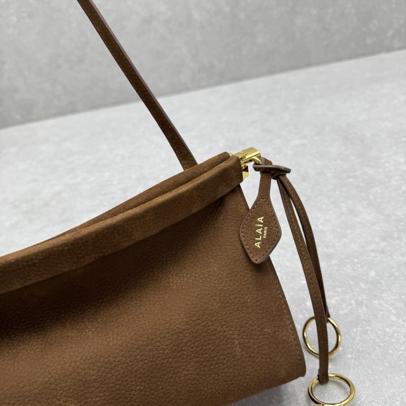 Alaia Le Click Eest West Nubuck Medium Bag Brown M4490