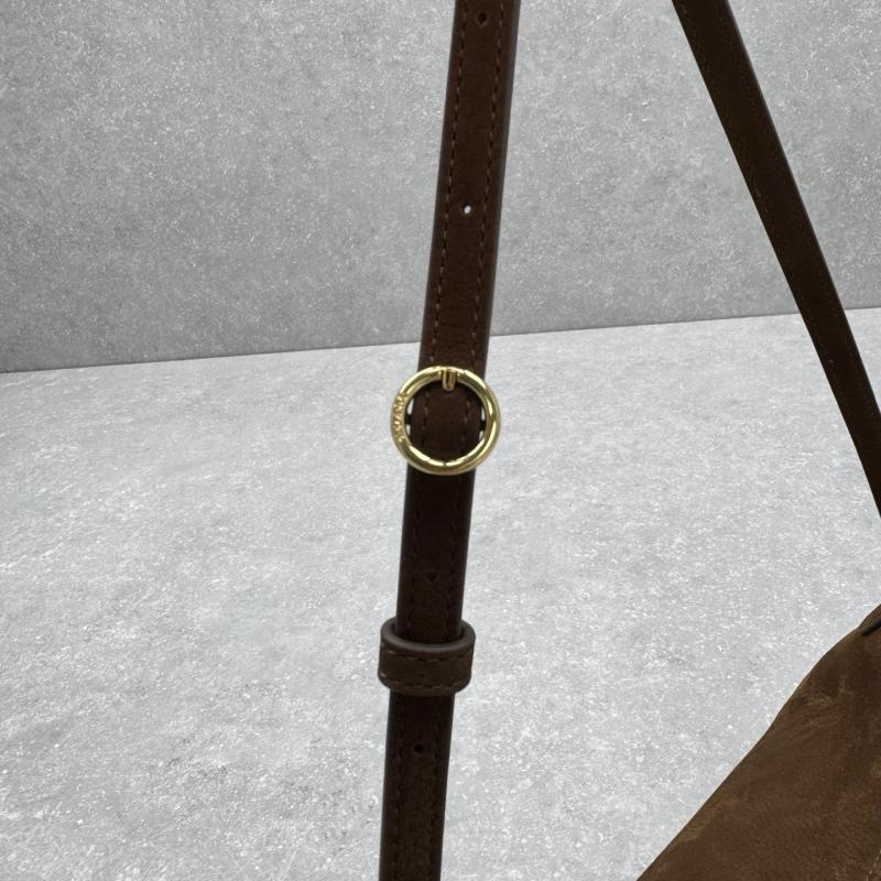 Alaia Le Click Eest West Nubuck Medium Bag Brown M4490