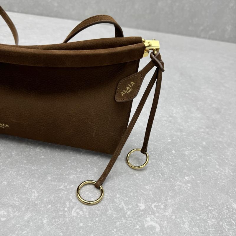 Alaia Le Click Eest West Nubuck Medium Bag Brown M4490