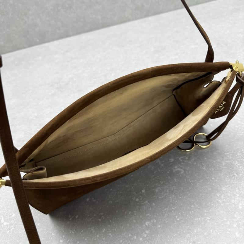Alaia Le Click Eest West Nubuck Medium Bag Brown M4490