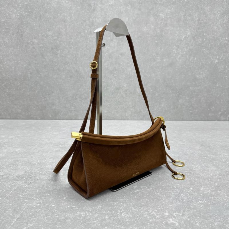 Alaia Le Click East West Nubuck Small Bag Brown A4490