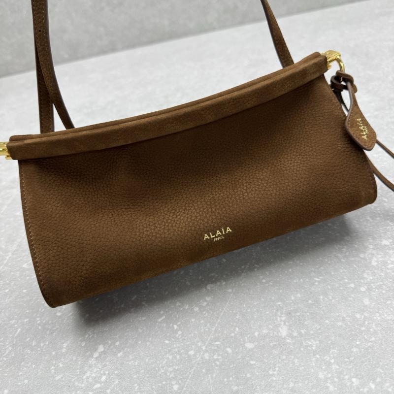 Alaia Le Click East West Nubuck Small Bag Brown A4490