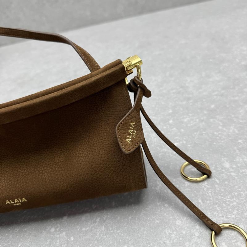Alaia Le Click East West Nubuck Small Bag Brown A4490