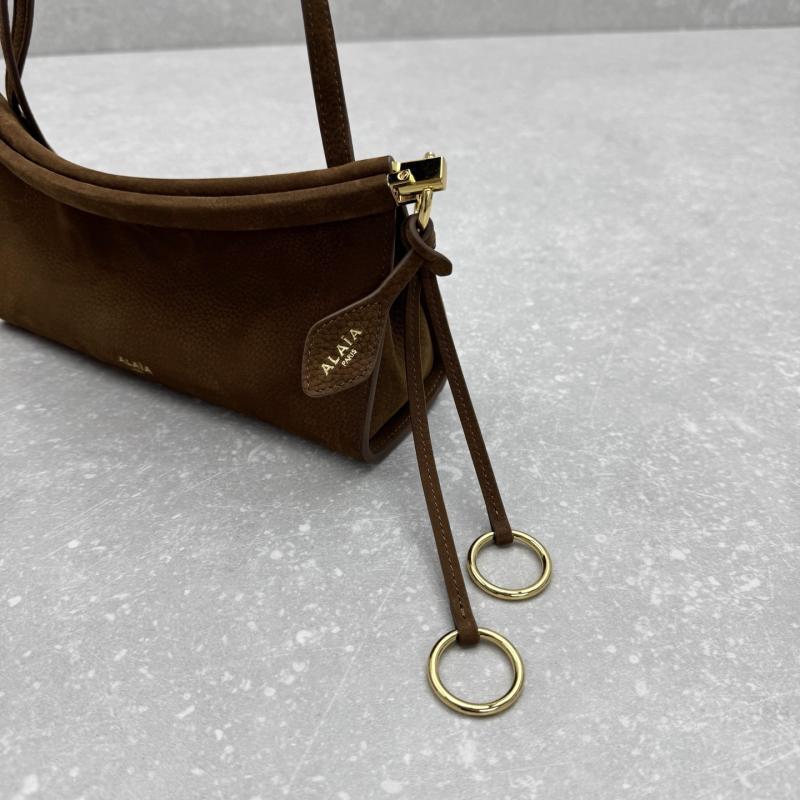 Alaia Le Click East West Nubuck Small Bag Brown A4490