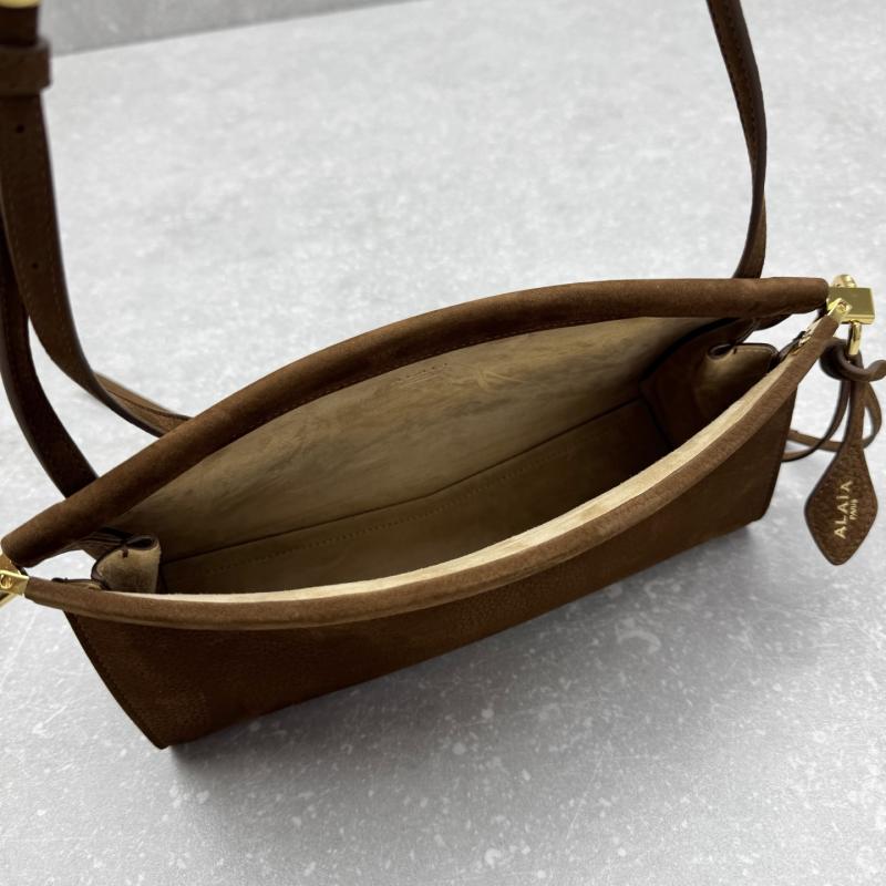 Alaia Le Click East West Nubuck Small Bag Brown A4490