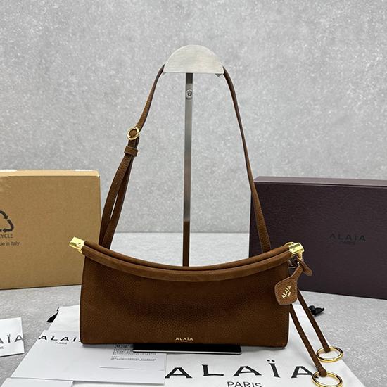 Alaia Le Click East West Nubuck Small Bag Brown A4490 Alaia Le Click East West Nubuck Small Bag Brown A4490