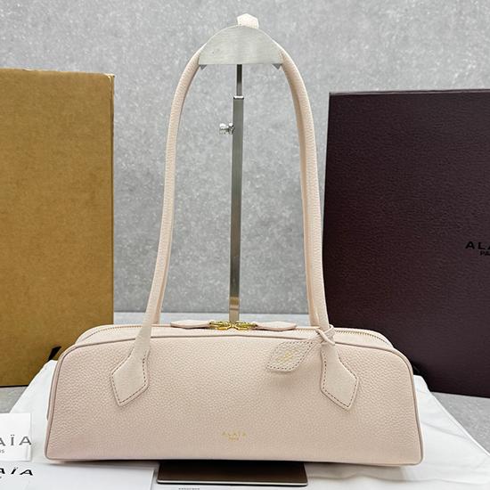 Alaia Le Teckel Suede Shoulder Bag Pink L4401