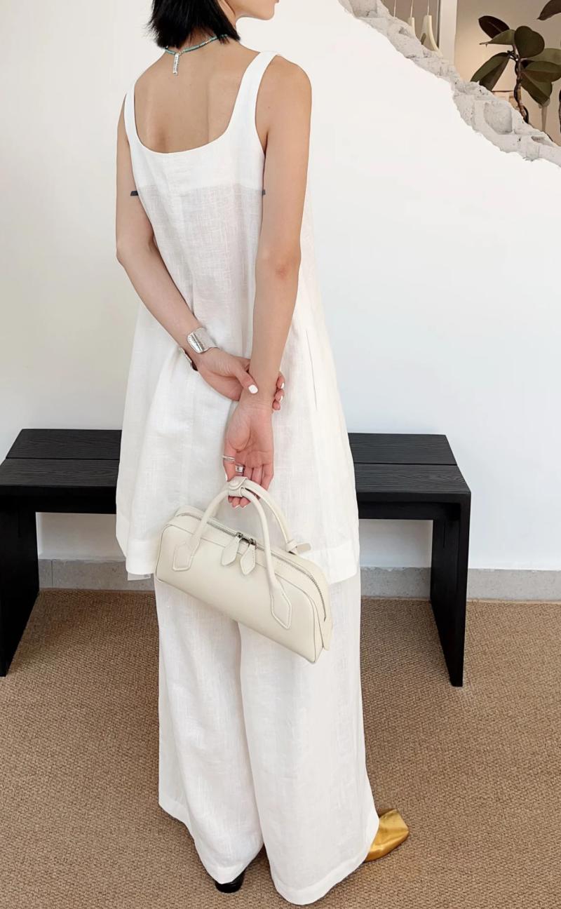 Alaia Le Teckel textured-leather Tote White AL4499