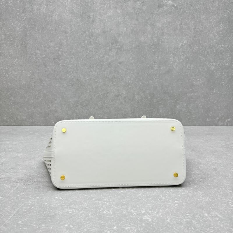 Alaia Neo Mina 32 Leather Tote Bag White AL4422