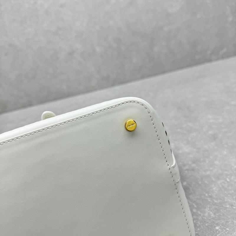 Alaia Neo Mina 32 Leather Tote Bag White AL4422