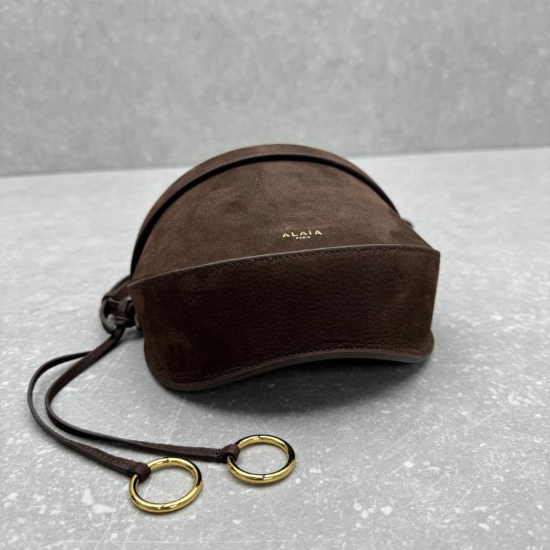 Alaia Suede Crossbody Bag Brown AL4495