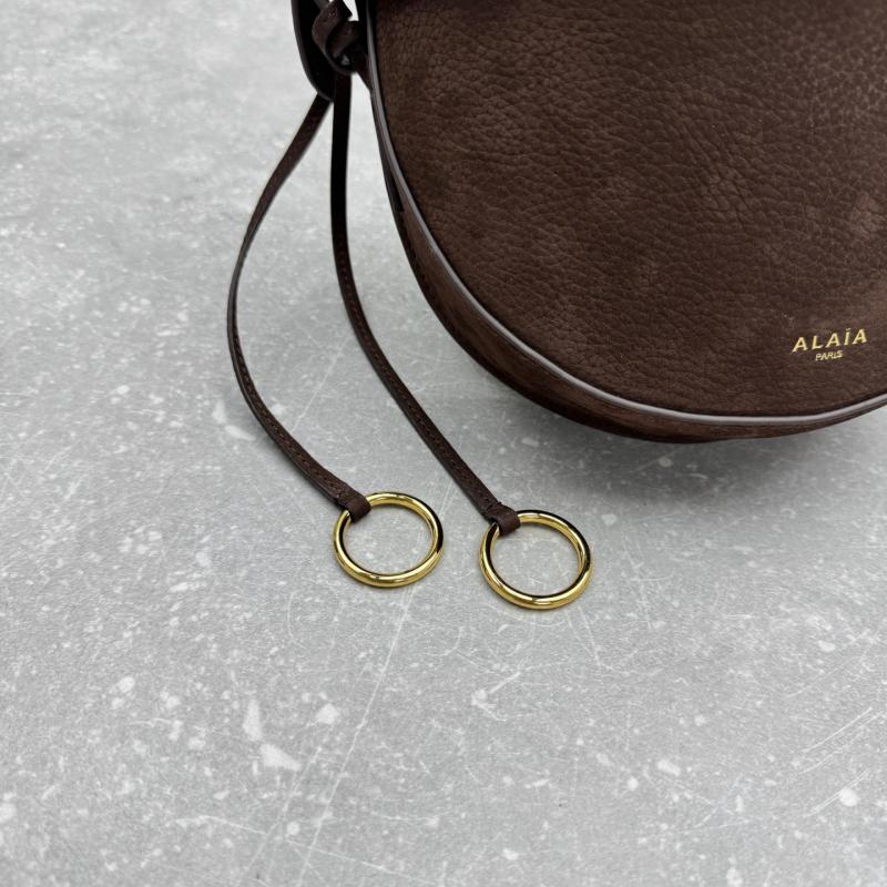 Alaia Suede Crossbody Bag Brown AL4495