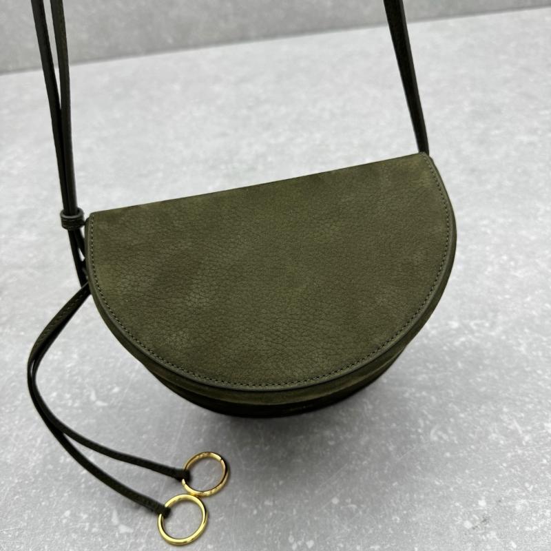 Alaia Suede Crossbody Bag Green AL4495