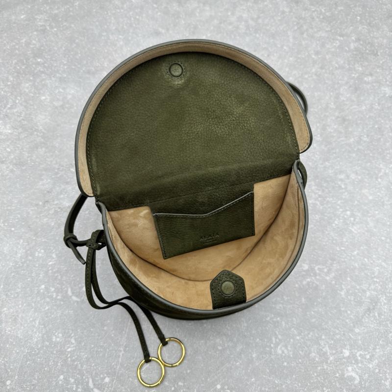 Alaia Suede Crossbody Bag Green AL4495
