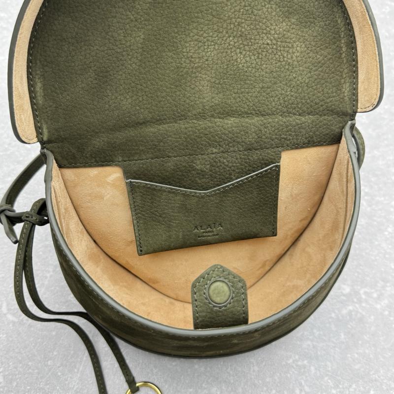 Alaia Suede Crossbody Bag Green AL4495