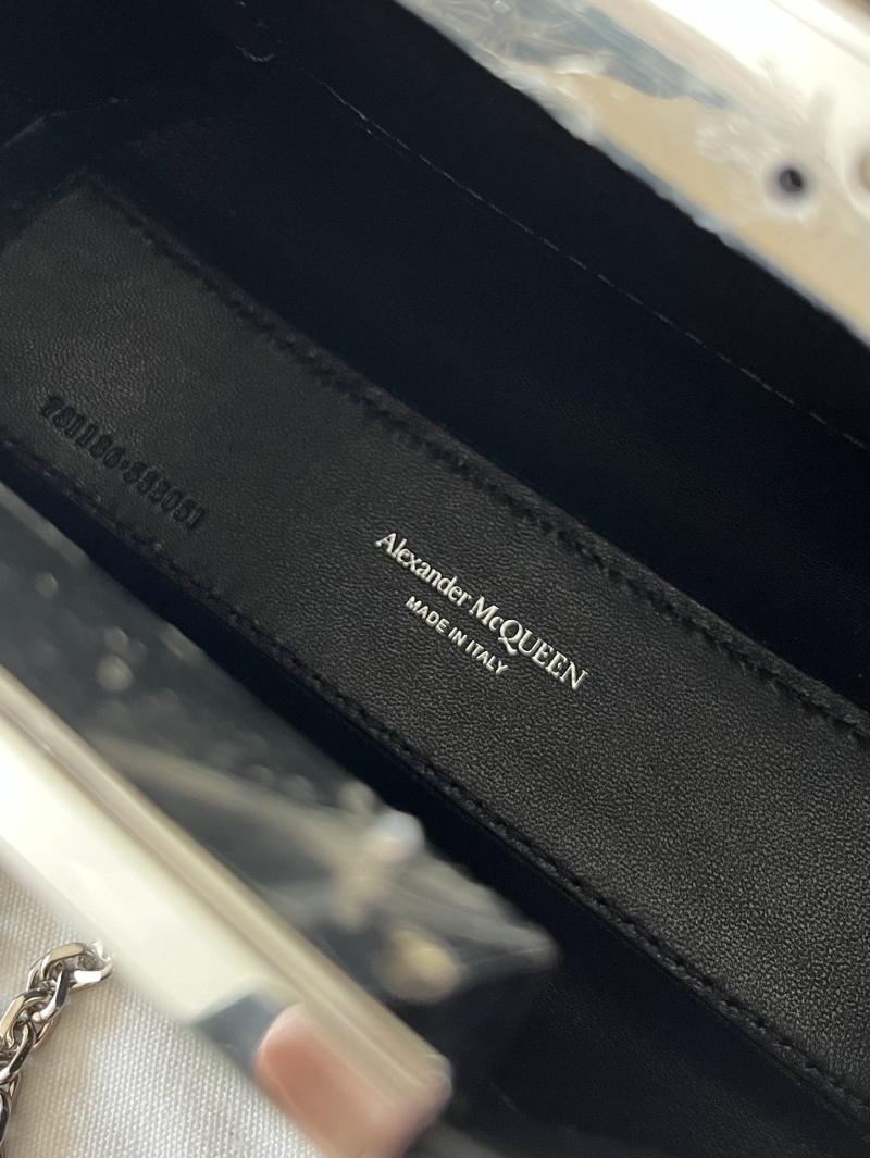 Alexander McQueen Denim Jewelled Mini Hobo Bag Black A731136