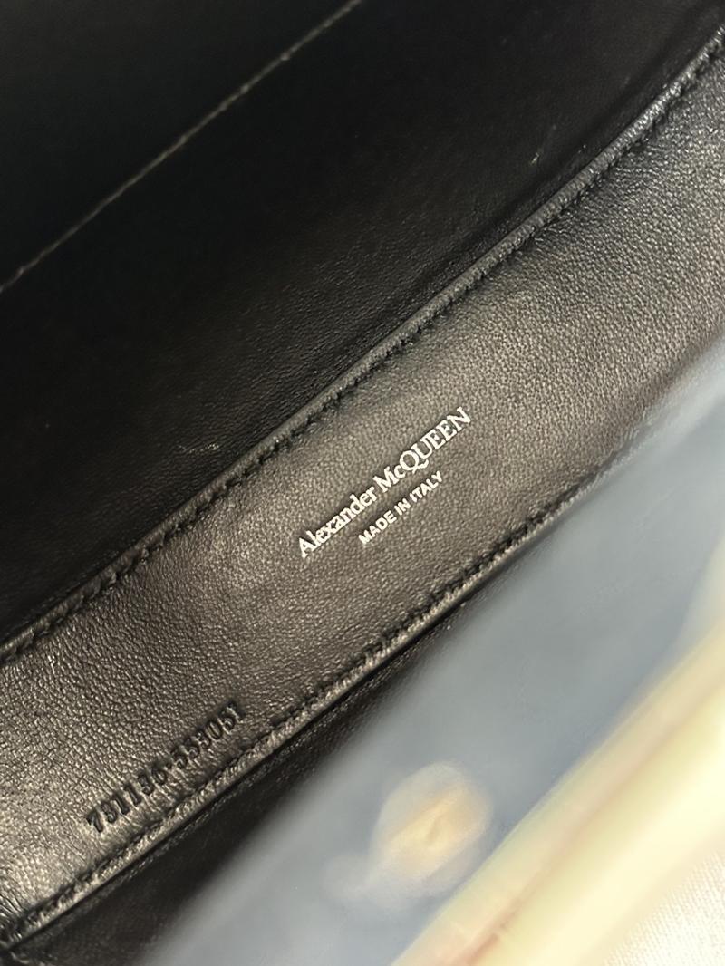 Alexander McQueen Jewelled Mini Hobo Bag Black with Silver