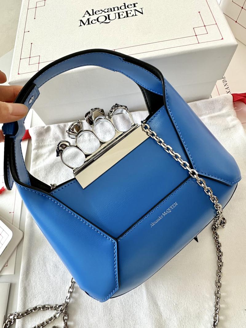 Alexander McQueen Jewelled Mini Hobo Bag Blue A731136