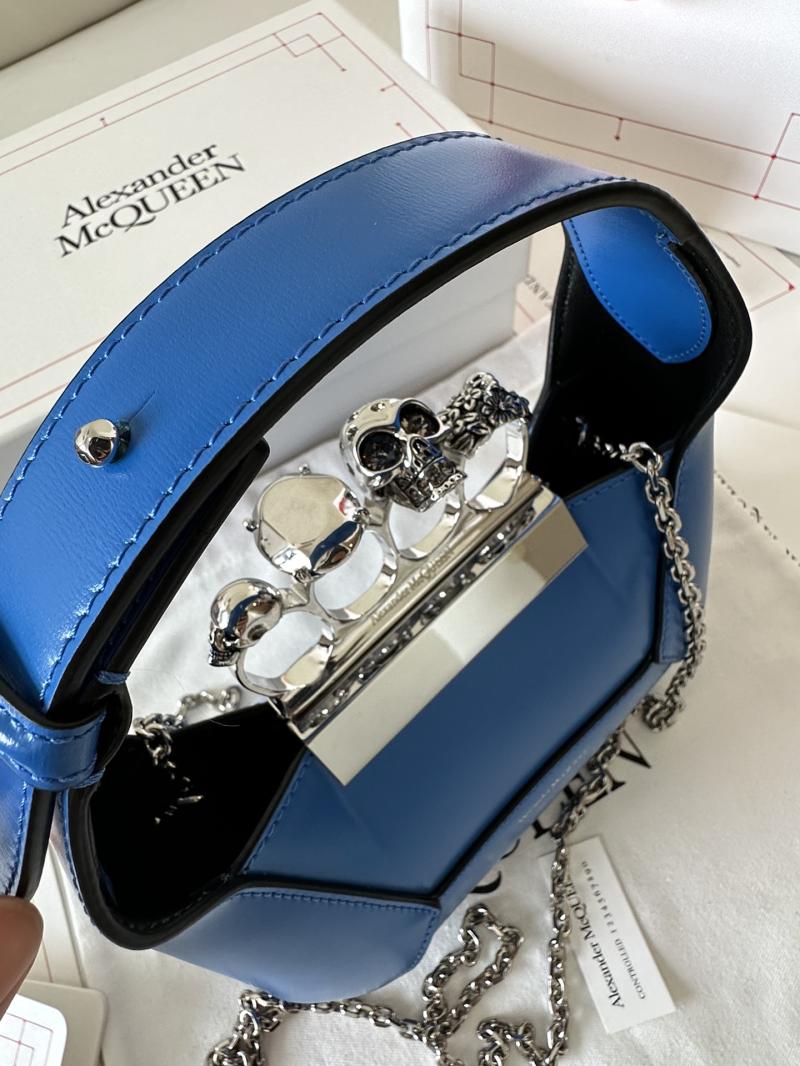 Alexander McQueen Jewelled Mini Hobo Bag Blue A731136