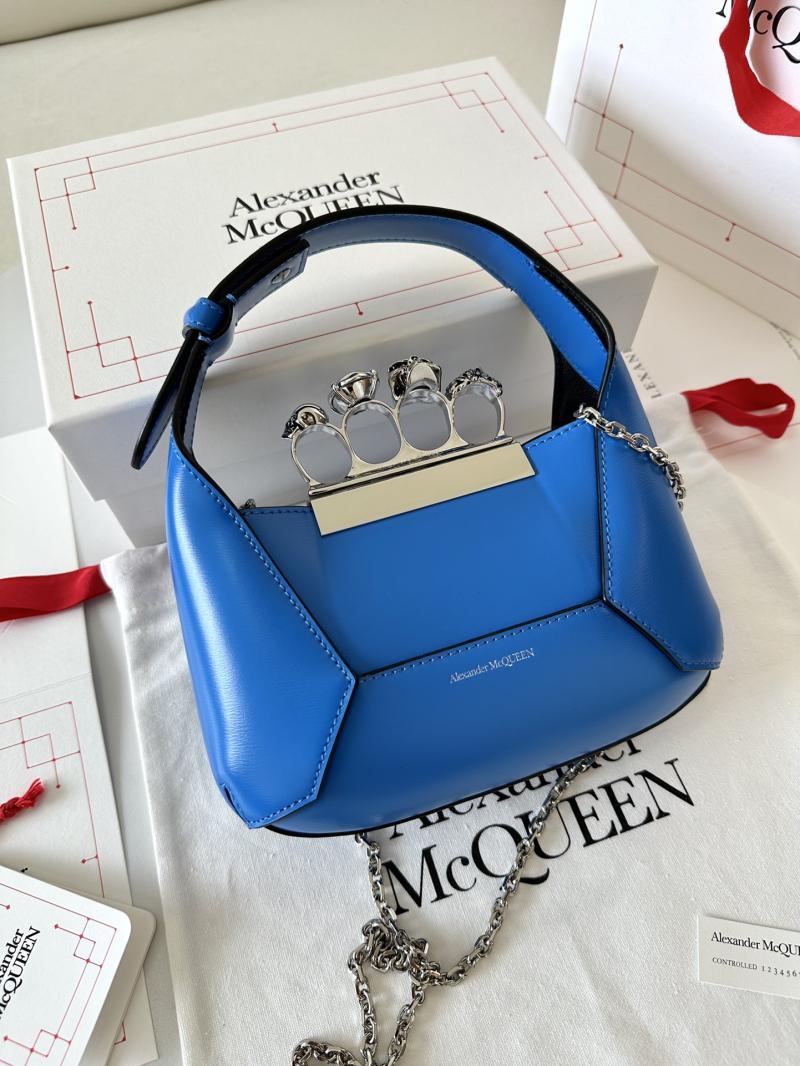Alexander McQueen Jewelled Mini Hobo Bag Blue A731136