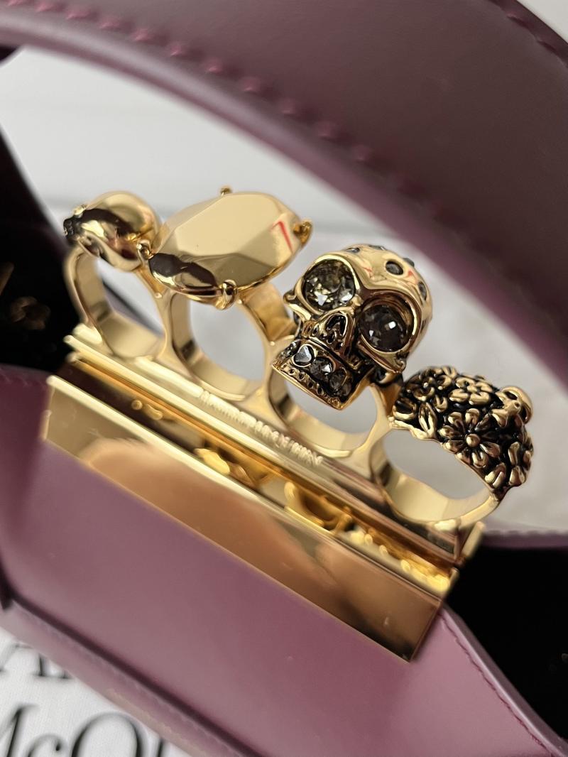 Alexander McQueen Jewelled Mini Hobo Bag Burgundy A731136