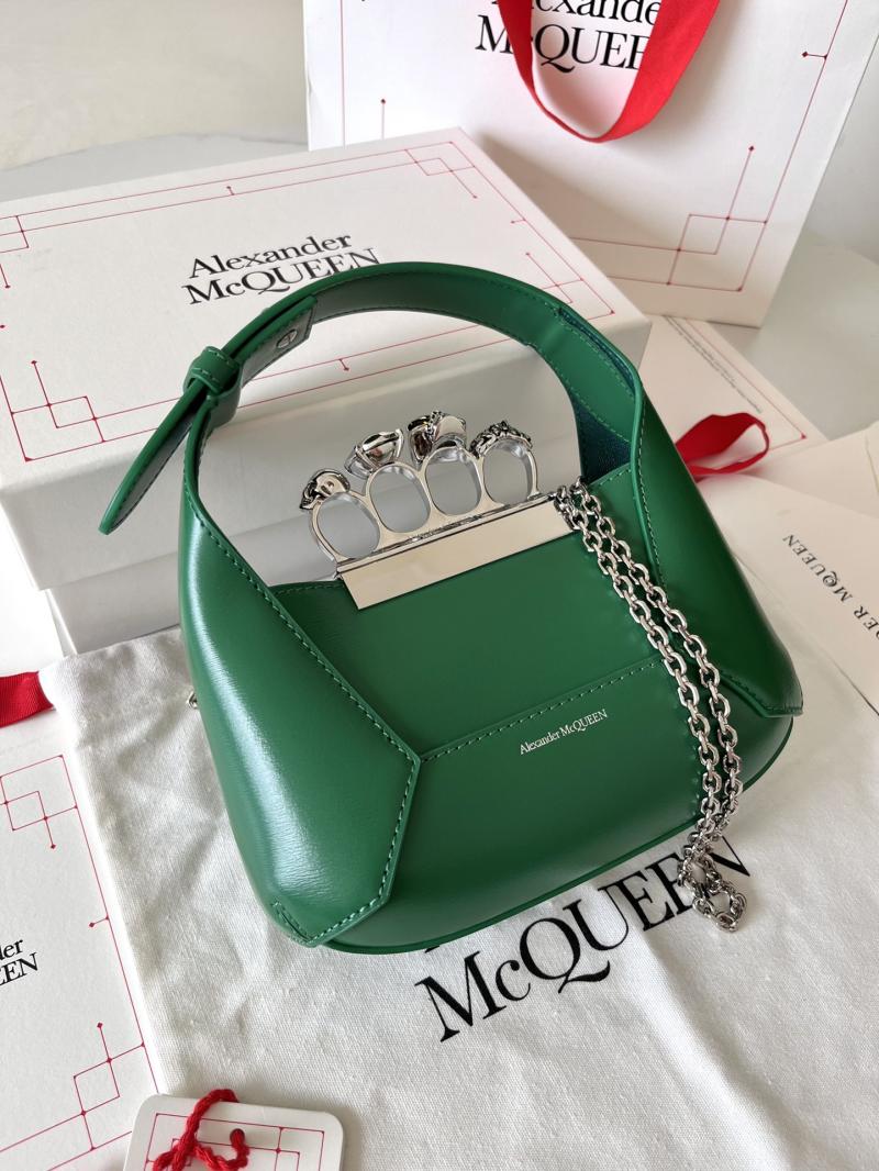 Alexander McQueen Jewelled Mini Hobo Bag Green A731136