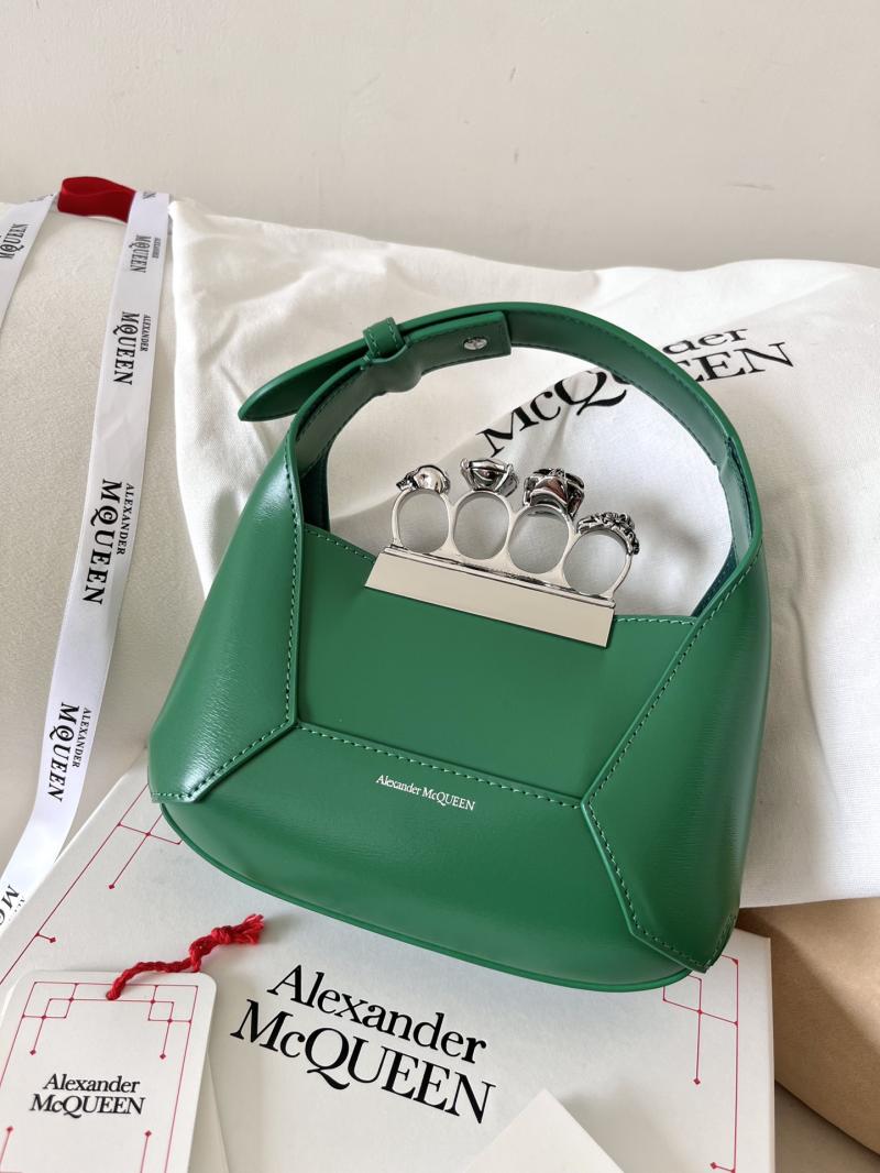 Alexander McQueen Jewelled Mini Hobo Bag Green A731136