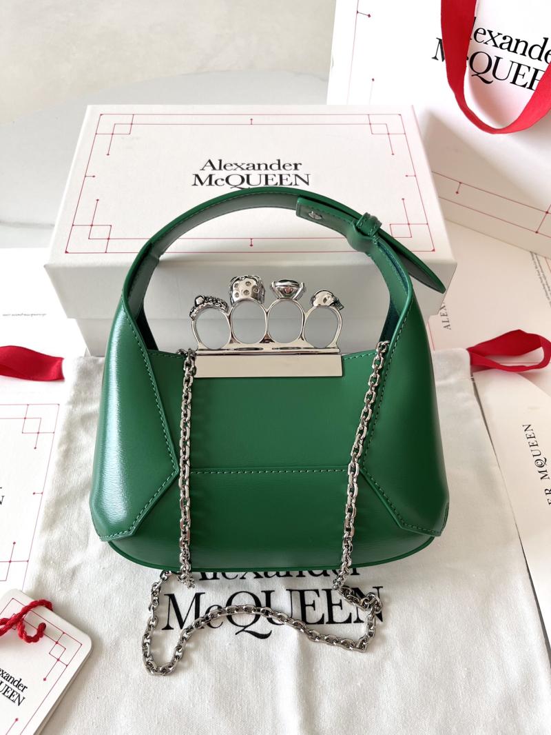 Alexander McQueen Jewelled Mini Hobo Bag Green A731136