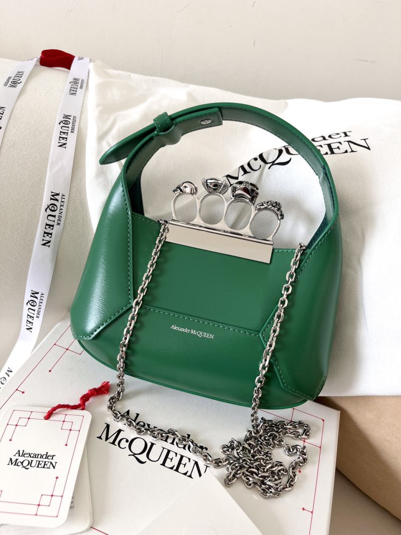 Alexander McQueen Jewelled Mini Hobo Bag Green A731136