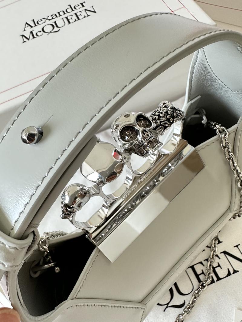 Alexander McQueen Jewelled Mini Hobo Bag Grey A731136