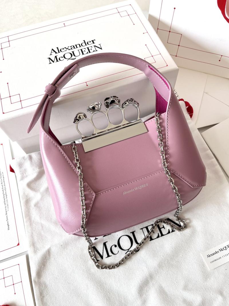 Alexander McQueen Jewelled Mini Hobo Bag Pink A731136