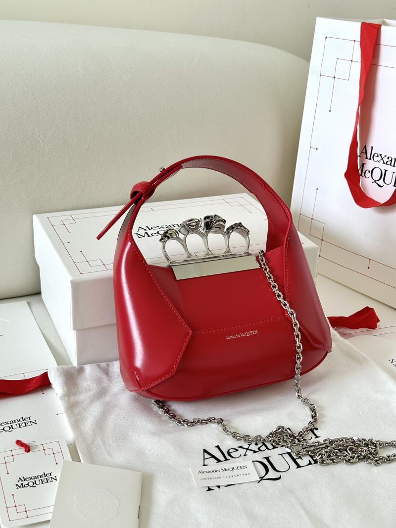 Alexander McQueen Jewelled Mini Hobo Bag Red A731136