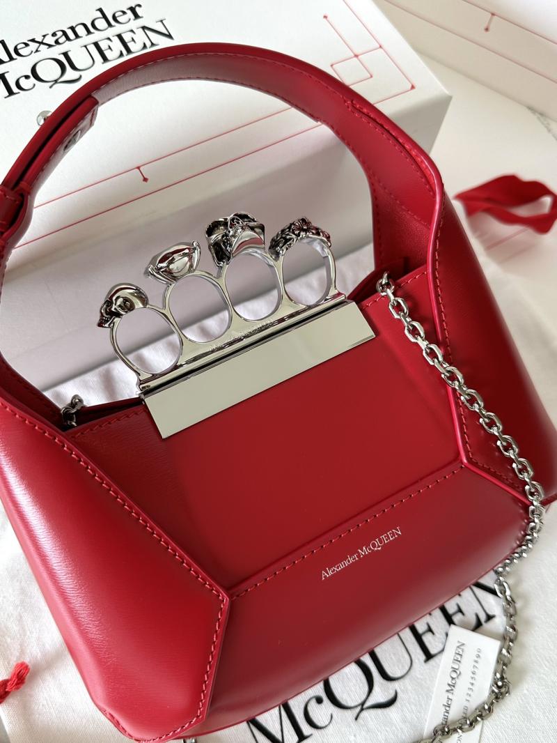 Alexander McQueen Jewelled Mini Hobo Bag Red A731136
