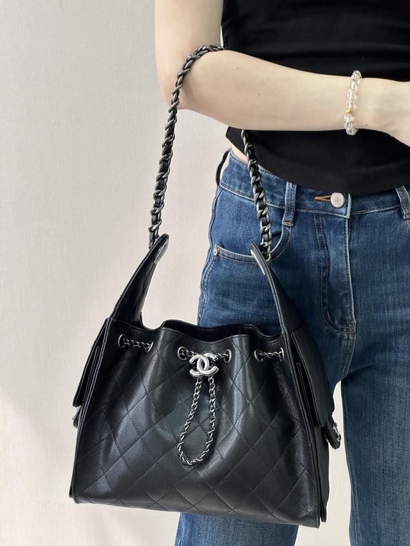 Chanel 25 Small Handbag Champagne Black AS5293
