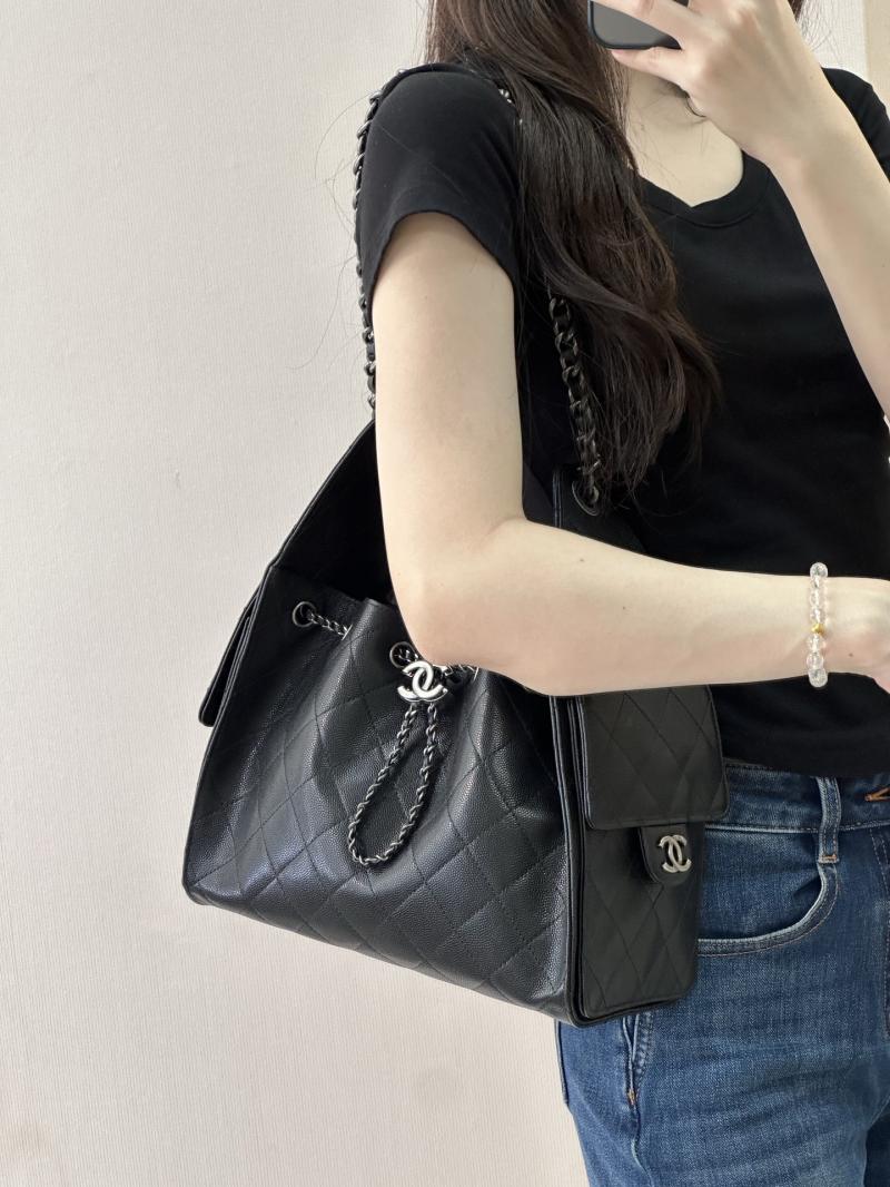 Chanel 25 Small Handbag Champagne Black AS5293