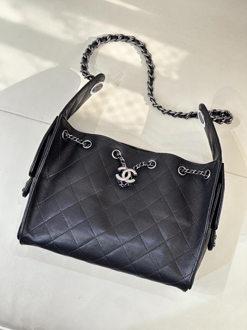 Chanel 25 Small Handbag Champagne Black AS5293