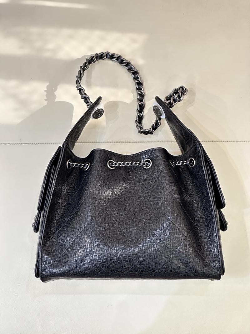 Chanel 25 Small Handbag Champagne Black AS5293