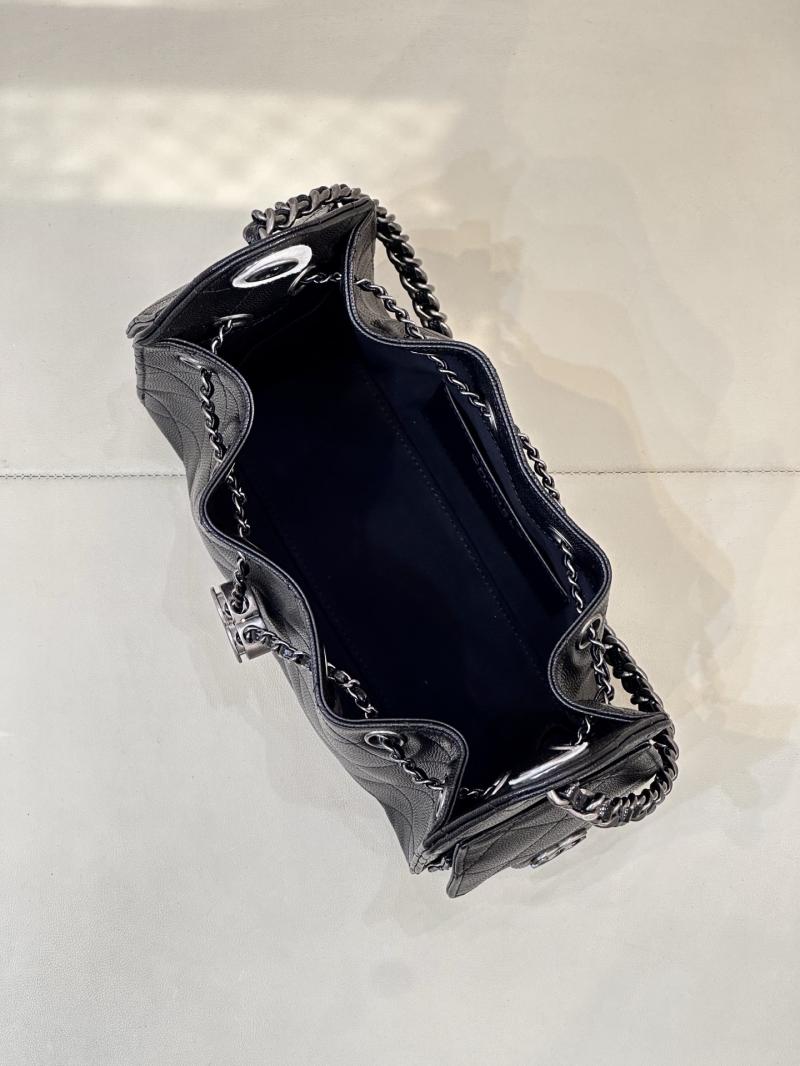 Chanel 25 Small Handbag Champagne Black AS5293