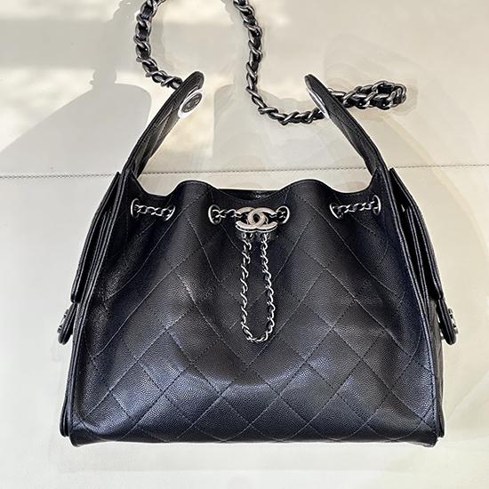 Chanel 25 Small Handbag Champagne Black AS5293