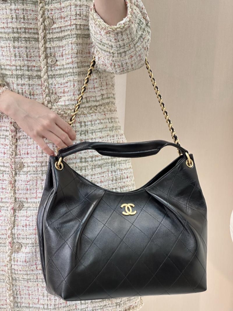 Chanel Calfskin Large Hobo Bag Black AS5978