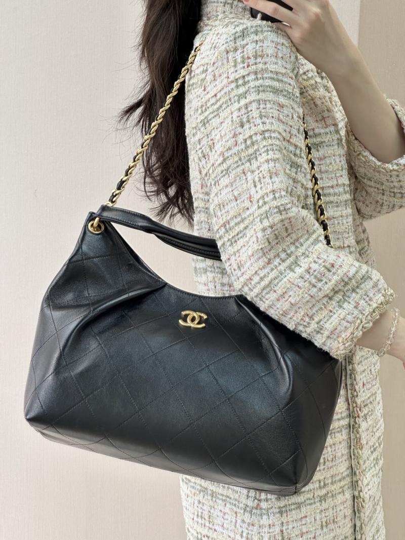 Chanel Calfskin Large Hobo Bag Black AS5978