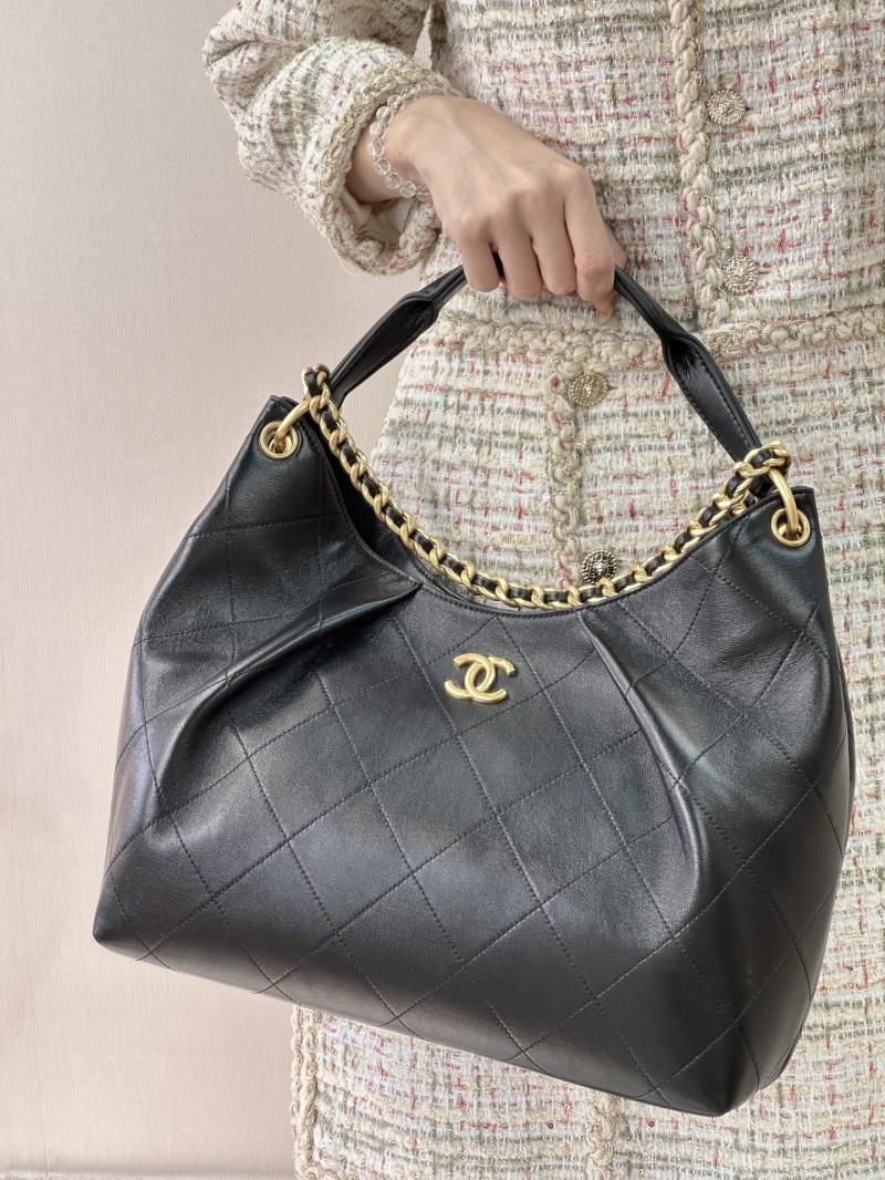 Chanel Calfskin Large Hobo Bag Black AS5978