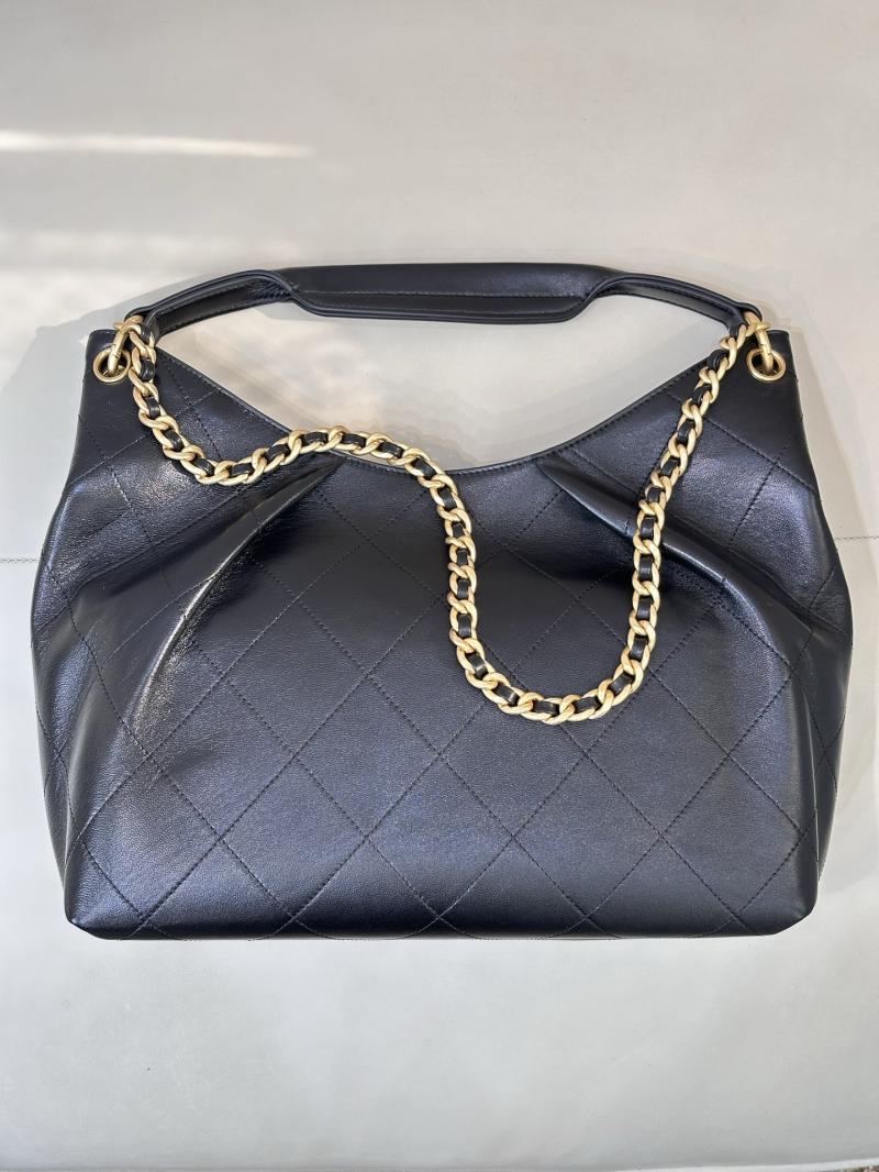 Chanel Calfskin Large Hobo Bag Black AS5978